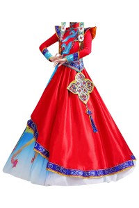 Order Mongolian costume female custom-made Inner Mongolian dance performance costumes opening dance minority costumes winter and spring folk dance costumes SKDO012
